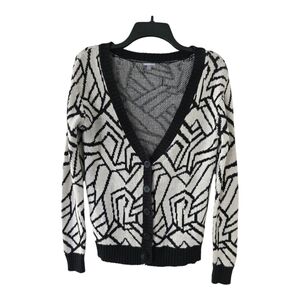 Charlotte Russe Womens Cardigan Sz S Aztec Print Knit Button Up Art Grannycore